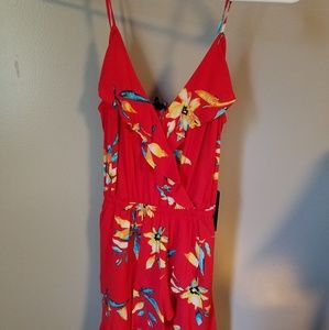 Red Floral Romper